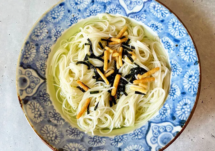 お茶漬けそうめんの完成画像（撮影:エニママ）