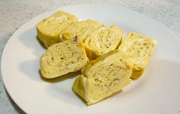 玉子焼きの断面の画像（撮影：エニママ）