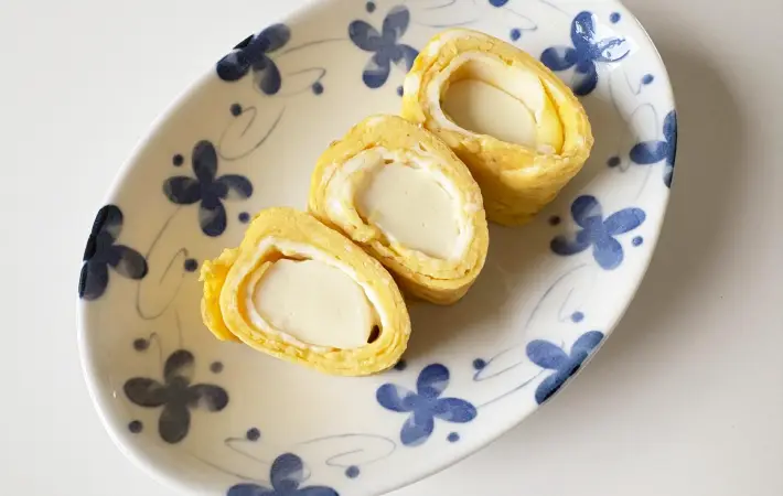 玉子焼きをカットした画像（撮影：エニママ）