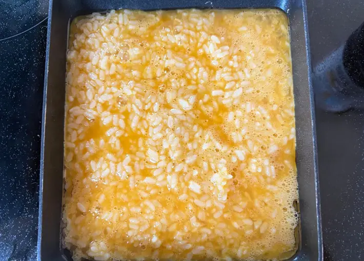 卵液を流し入れた画像（撮影：エニママ）
