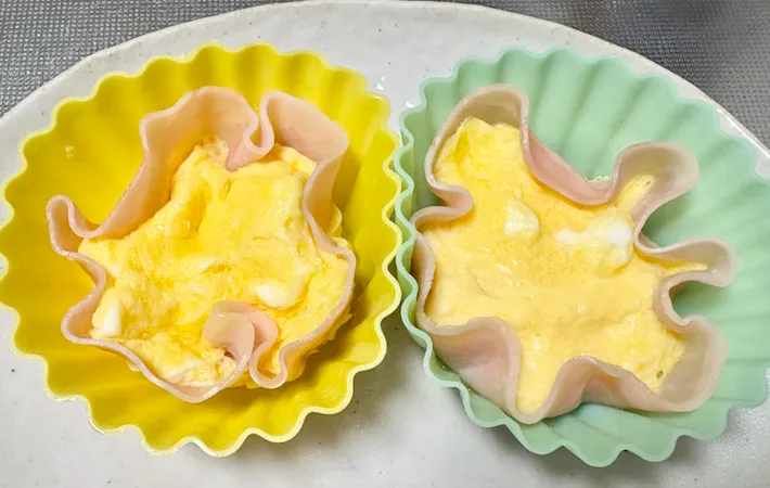 電子レンジの加熱で卵に火が通った画像（撮影：エニママ）