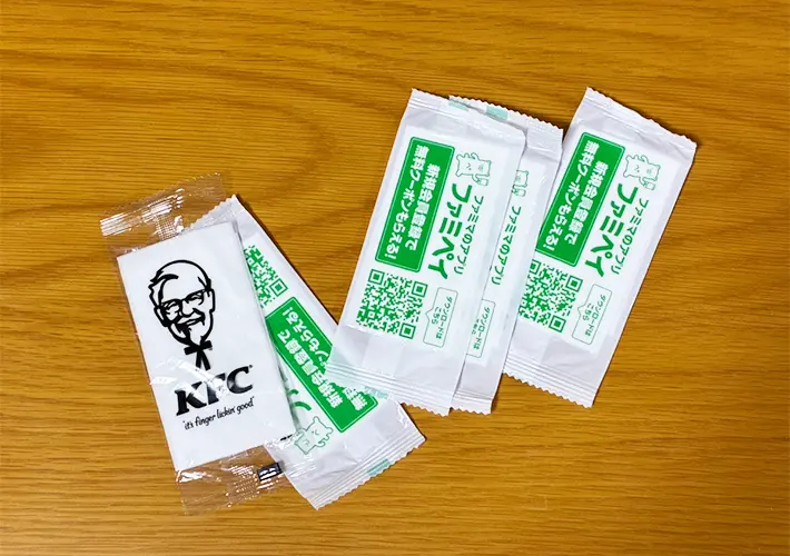 紙おしぼりの活用写真（撮影：grapeライフハック編集部）