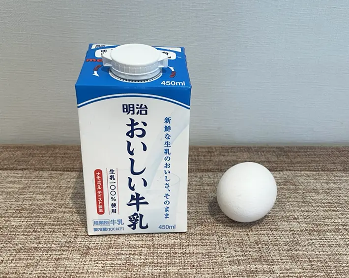 牛乳と卵の写真（撮影：grapeフード編集部）