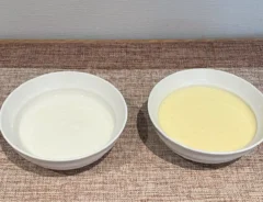 2種類のホットケーキの生地を並べた写真（撮影：grapeフード編集部）