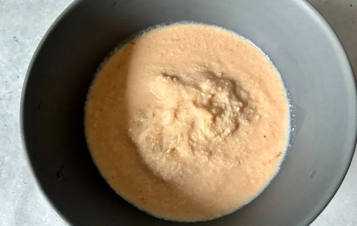 そうめんにスープをかけた画像（撮影：エニママ）
