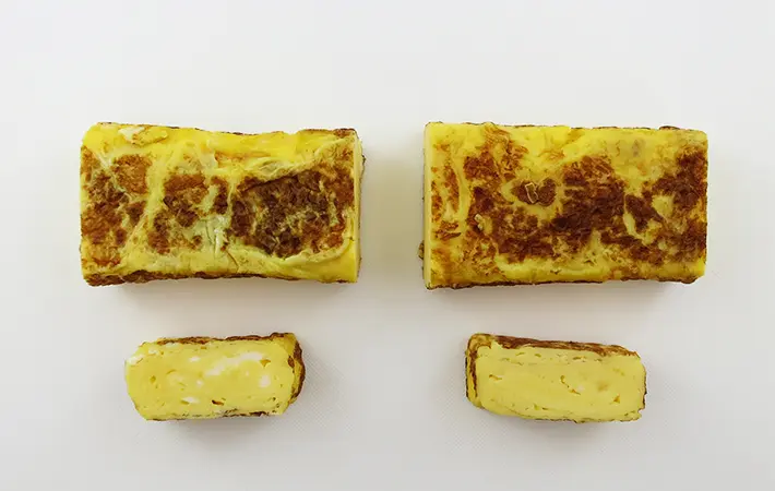 玉子焼きの比較写真（撮影：エフシージー総合研究所）