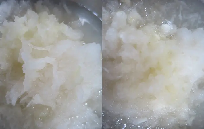 大根おろしC、Fの比較写真（撮影：エフシージー総合研究所）