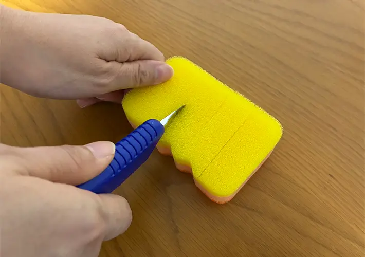 スポンジの活用写真（撮影：grapeライフハック編集部）