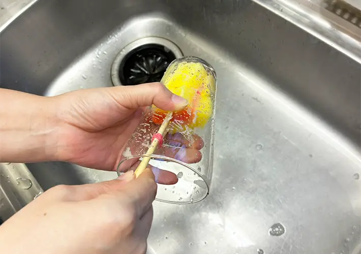 スポンジの活用写真（撮影：grapeライフハック編集部）