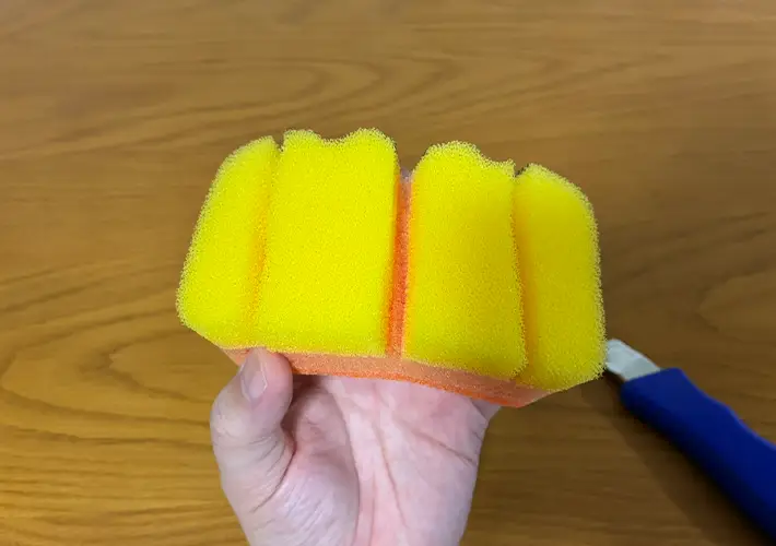 スポンジの活用写真（撮影：grapeライフハック編集部）