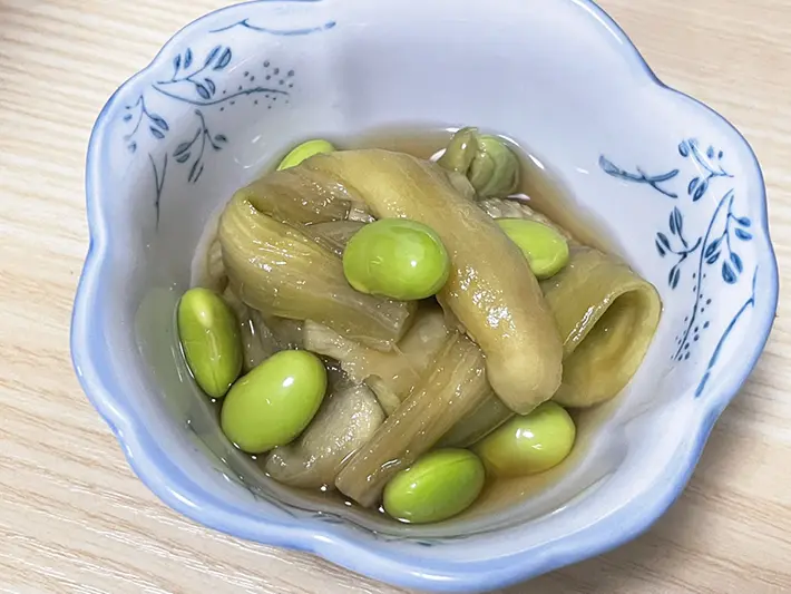 ナスと枝豆の煮びたしの写真（撮影：grapeフード編集部）