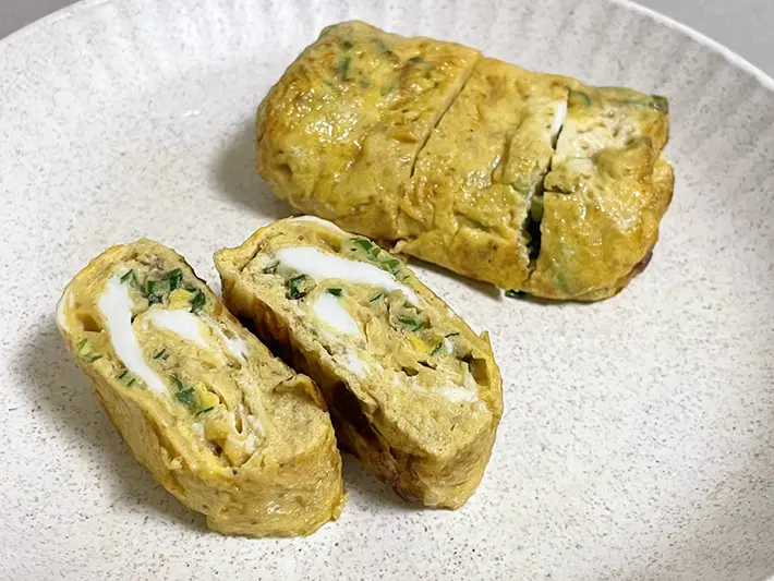 焼き上がった山椒入りの玉子焼きの写真（撮影：grapeフード編集部）