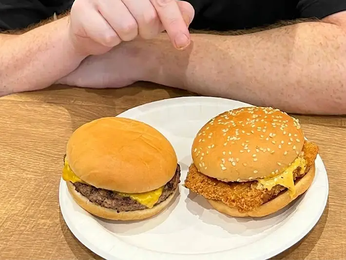 チキンサンドとチキンバーガーの違いの写真（撮影：grapeフード編集部）