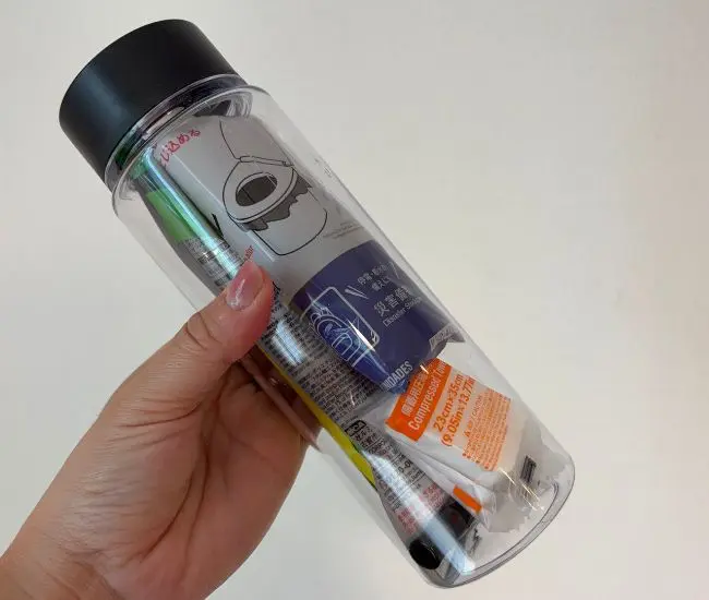 完成した防災ボトルの写真（撮影：grapeライフハック編集部）