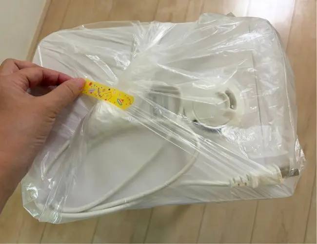 家電を包んだ様子（撮影：grapeライフハック編集部）