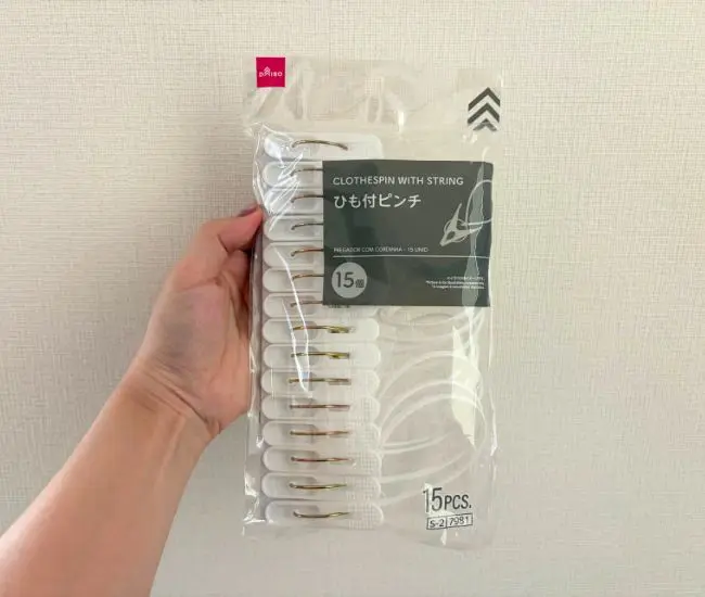 ひも付ピンチのパッケージの写真（撮影：grapeライフハック編集部）