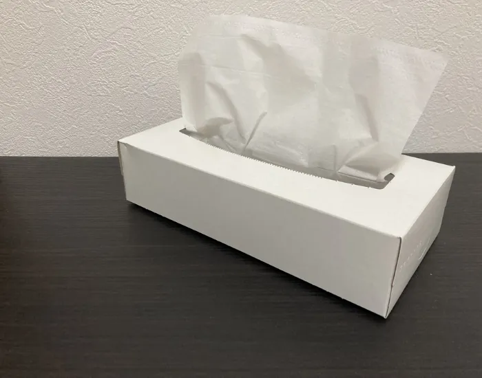 ティッシュが1枚出ている様子