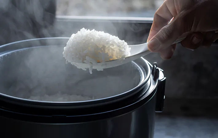炊き立てのご飯の写真