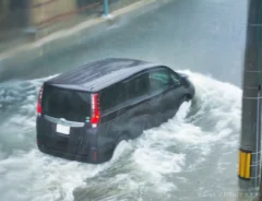 冠水道路の画像