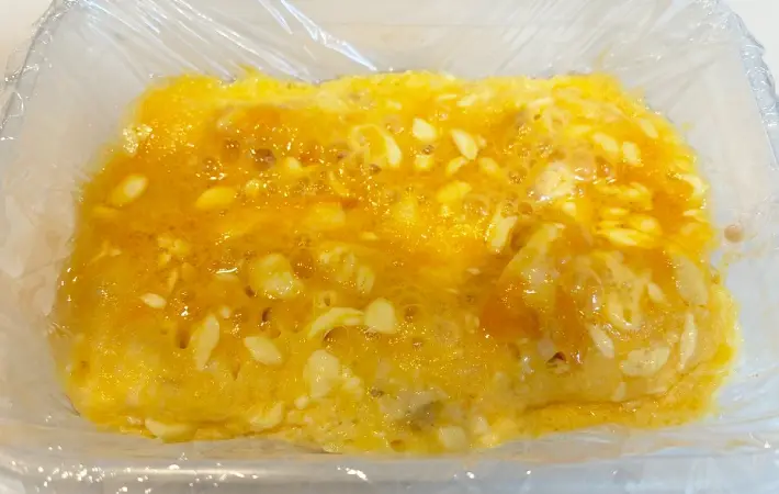固まってきている玉子焼きの画像（撮影：エニママ）