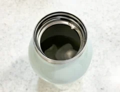 保冷ボトルに氷だけを入れた場面（撮影：grapeフード編集部）