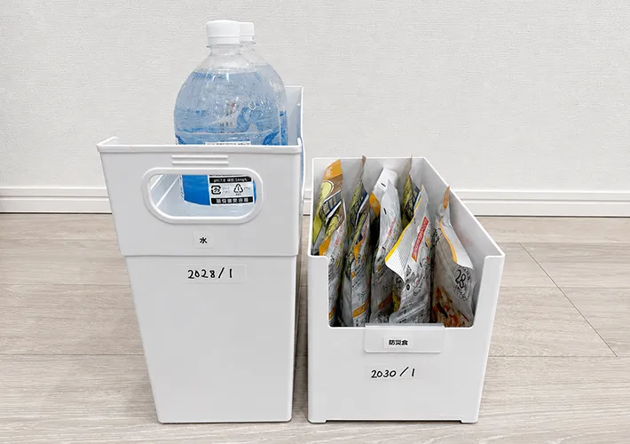防災用品を収納する写真（撮影：Classy Life）