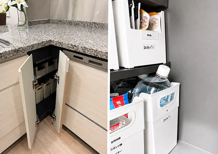 防災用品を収納する写真（撮影：Classy Life）