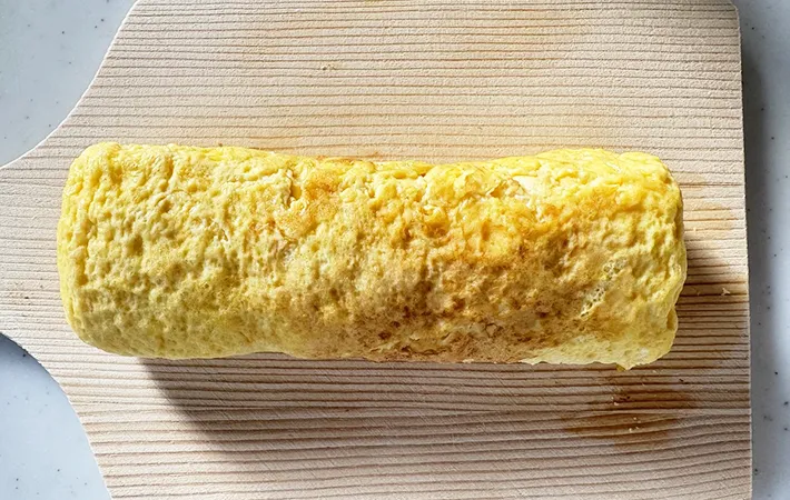 玉子焼きが焼けた画像（撮影：エニママ）