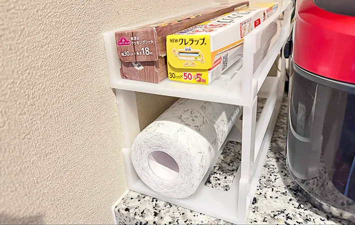 『スッキリ収納すきまラック』の活用写真（撮影：ワード）