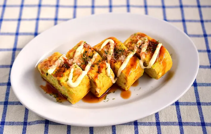 お好み焼き風『キャベツ入り玉子焼き』の写真（撮影：小泉明代）