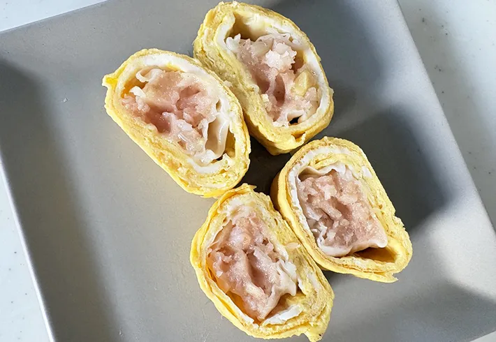 玉子焼きの断面の画像（撮影：エニママ）