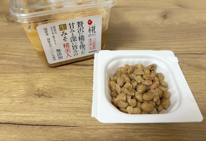 味噌と納豆の画像（撮影：grapeフード編集部）