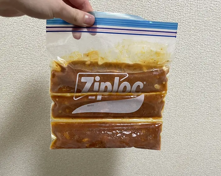 凍ったパスタソースの写真（撮影：grapeフード編集部）