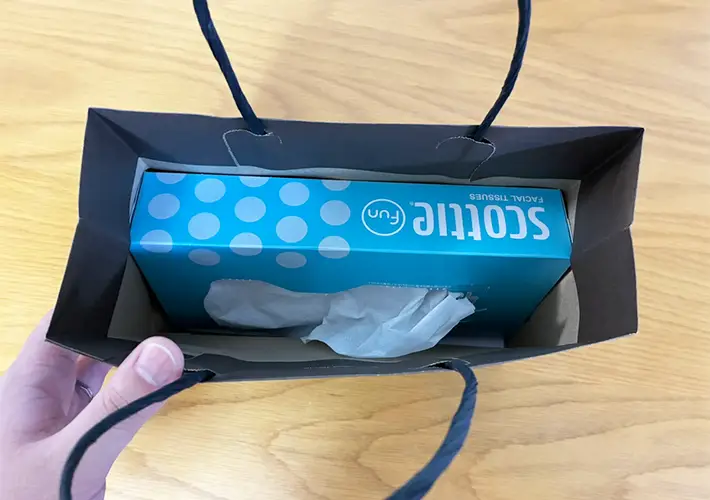紙袋の活用写真（撮影：grapeライフハック編集部）