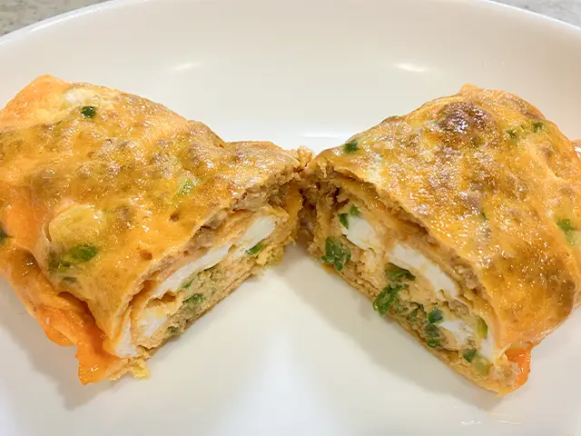 玉子焼きが完成した場面（撮影：grapeフード編集部）