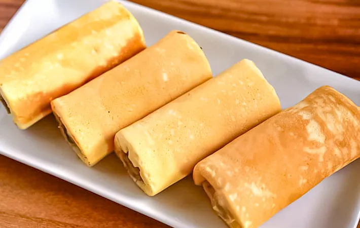 『玉子焼き器のバナナロールケーキ』の完成写真（撮影：小泉明代）