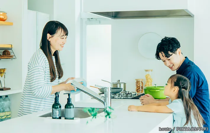 親子の写真