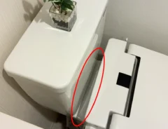 トイレの便器とタンクの間の隙間（撮影：grapeライフハック編集部）