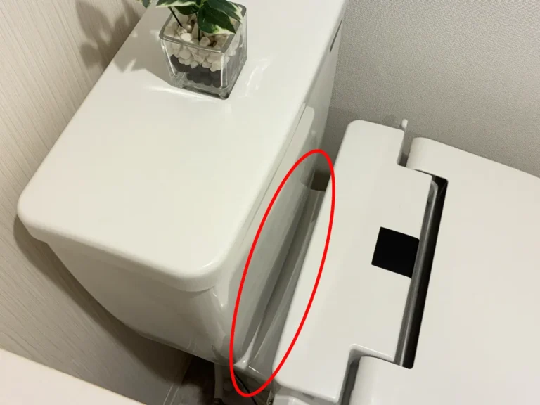 トイレの便器とタンクの間の隙間（撮影：grapeライフハック編集部）