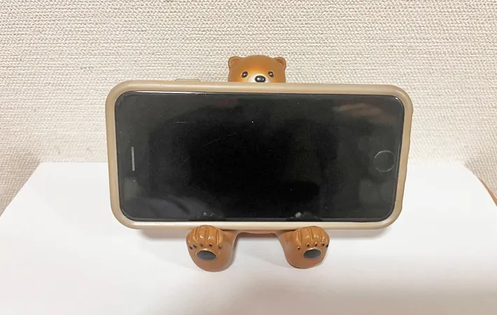 『DAISO クマのアニマルホルダー』の使用写真（撮影：ワード）