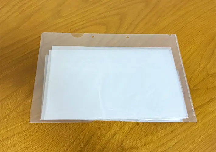 クリアファイルの活用写真（撮影：grapeライフハック編集部）