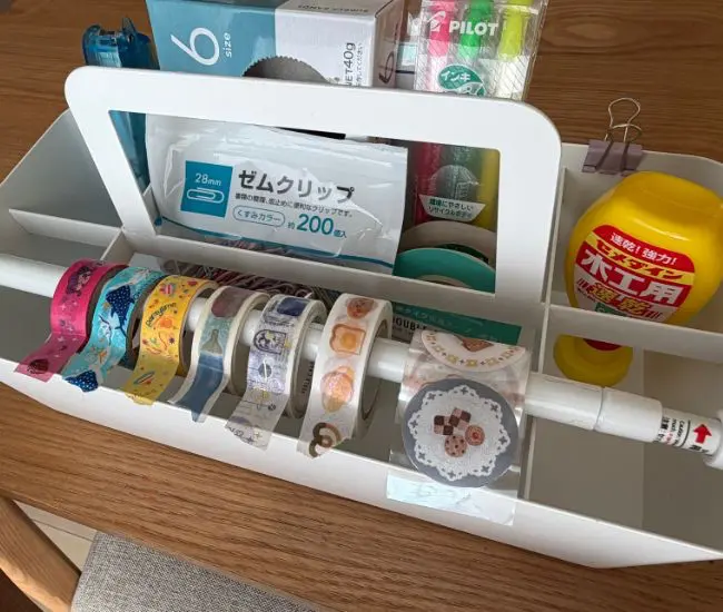 文具を収納した様子（撮影：grapeライフハック編集部）