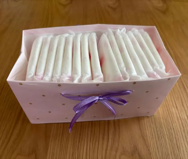 生理用品を入れた様子（撮影：grapeライフハック編集部）