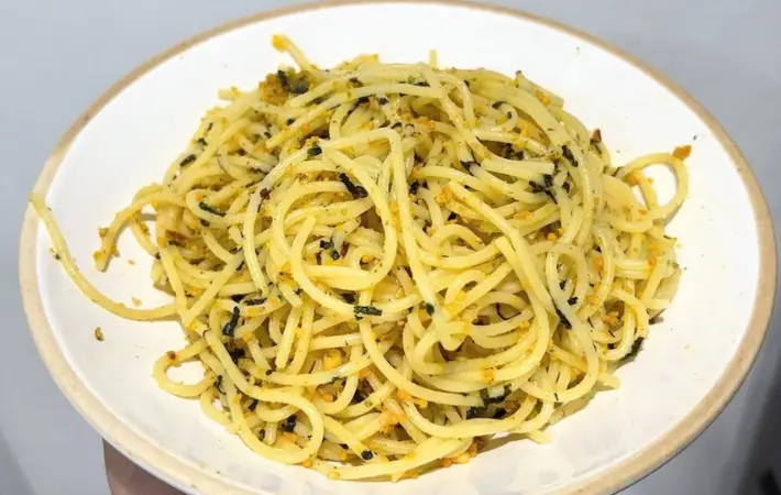 完成したのりたまパスタの画像（撮影：キジカク）
