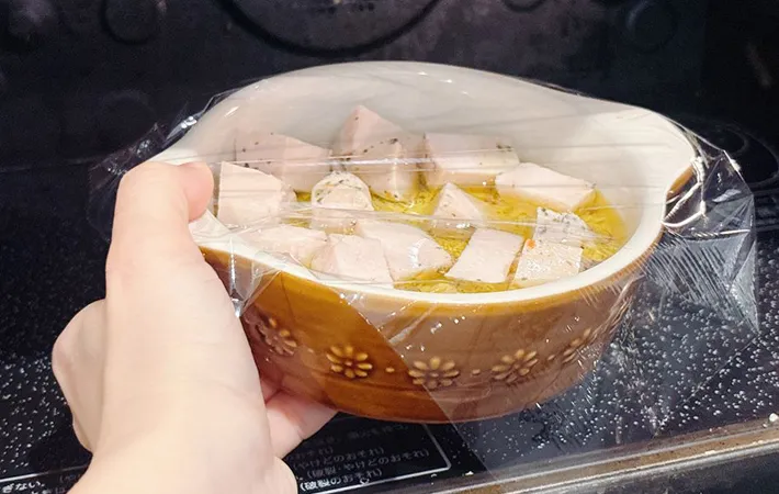レンジでチンする画像（撮影：キジカク）