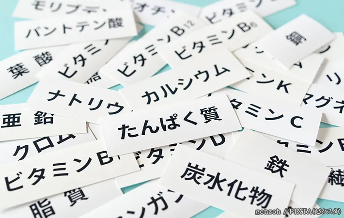 栄養素の文字の写真