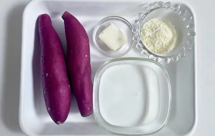 サツマイモグラタンの材料の画像（撮影：エニママ）