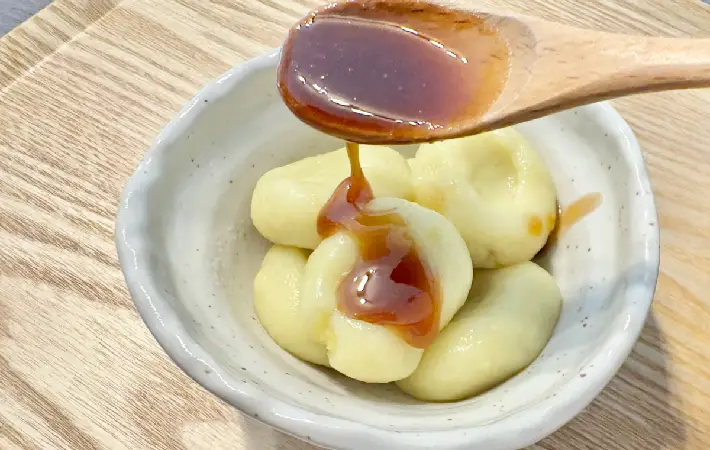 サツマイモのみたらし団子の完成画像（撮影：エニママ）