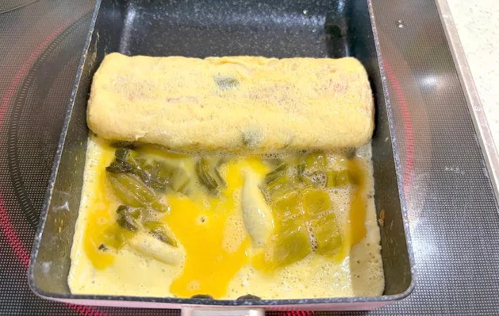 巻いている途中の画像（撮影：エニママ）