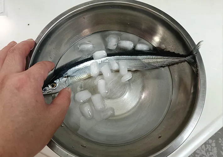 『サンマの塩焼き』を作る写真（撮影：デジタル・コンテンツ・パブリッシング）